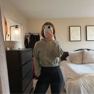 Zara Green Cropped Hoodie